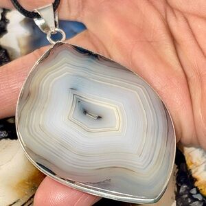 Large Montana Fire Agate Pendant 2 7/8”